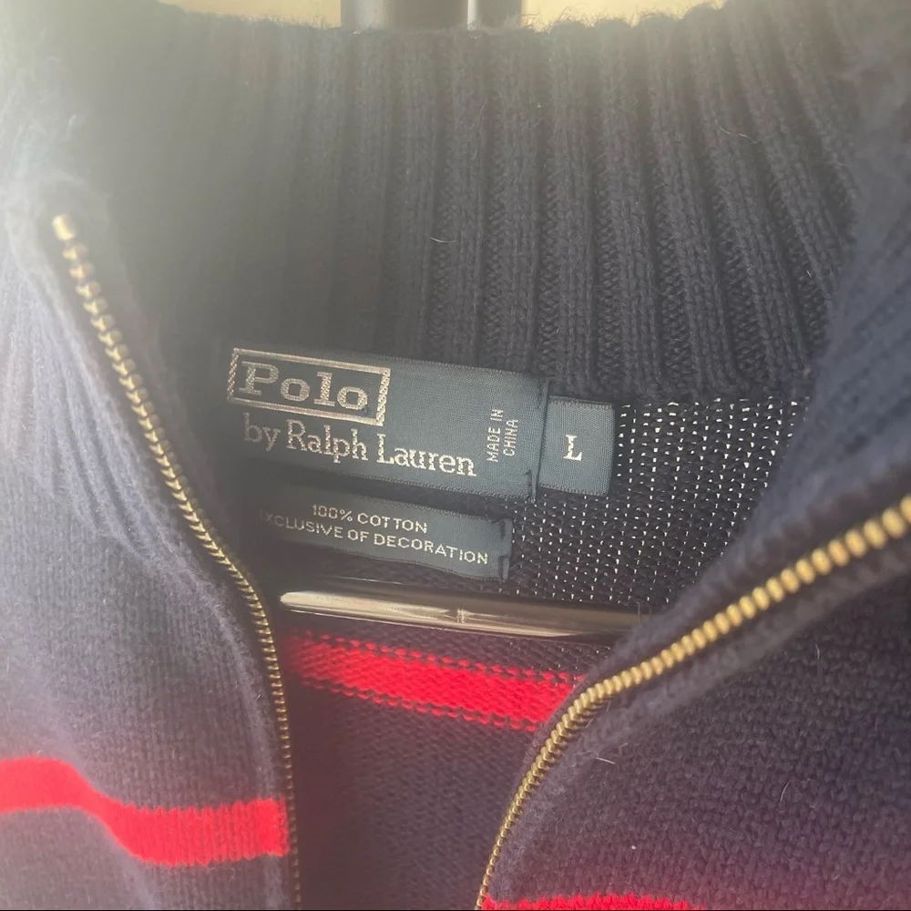 Mens Polo by Ralph Lauren-Half Zip Pillover Knit Sweater